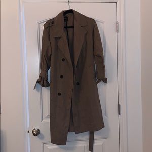 Long brown trench coat